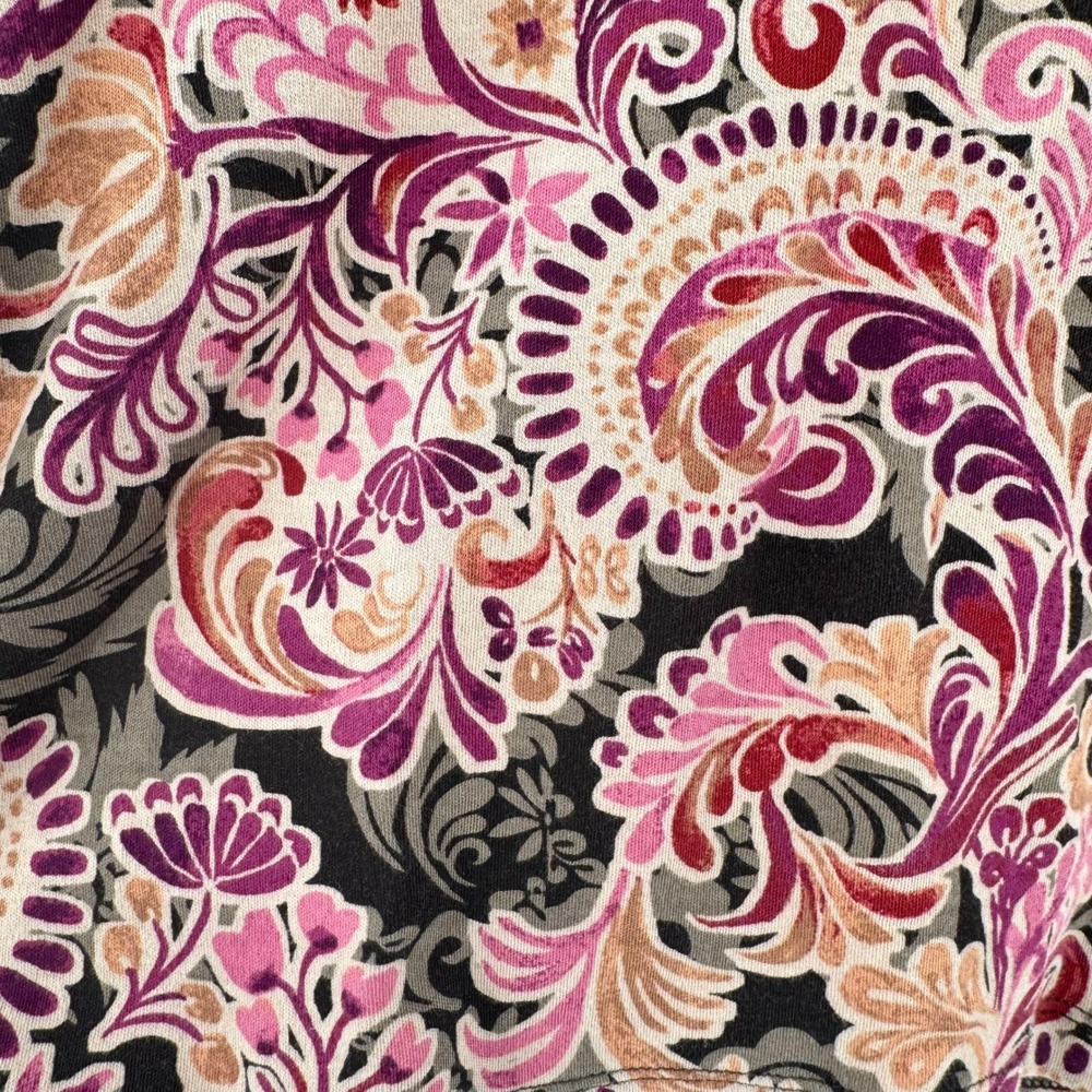 Croft & Barrow Autumn Toned Floral Paisley V-Neck Long Sleeve Shirt Women's PXl - Picture 8 of 11